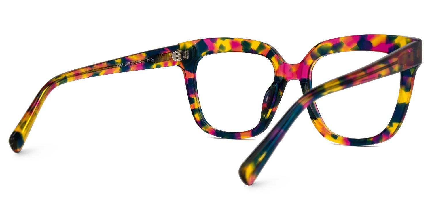 Daruka - Square Floral Eyeglasses | Vooglam Side View