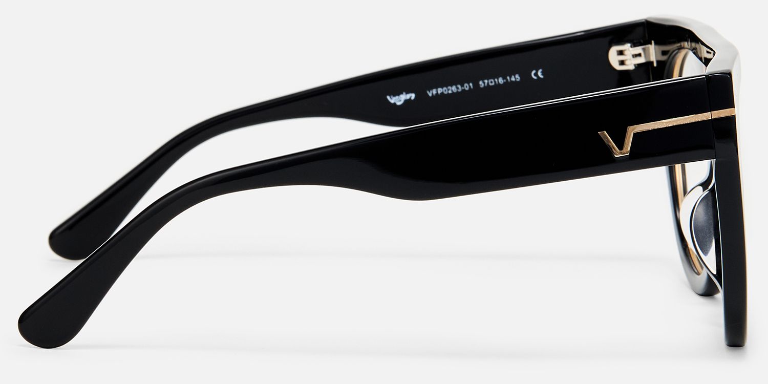Patrice - Bold Designed Black Aviator Frame Glasses product detail 3