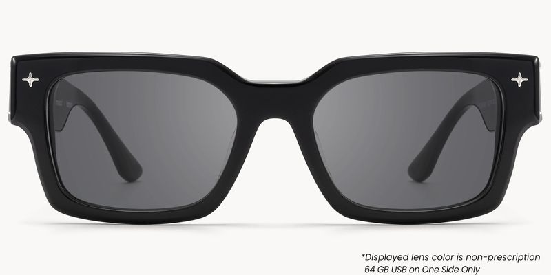 The Programmer - Rectangle Black Sunglasses
