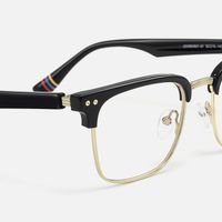 Preppy - Rectangle Black Eyeglasses | Vooglam Design Details
