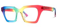 Haldis - Square Multicolor Eyeglasses | Vooglam Front View