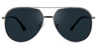 Demanda - Aviator Grey Sunglasses | Vooglam Angle View