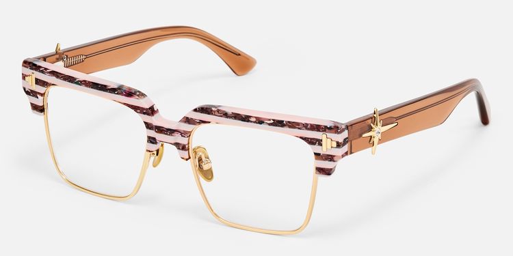 Riven -Crystal Clear Grey Rectangle Cateye Glasses by Vooglam