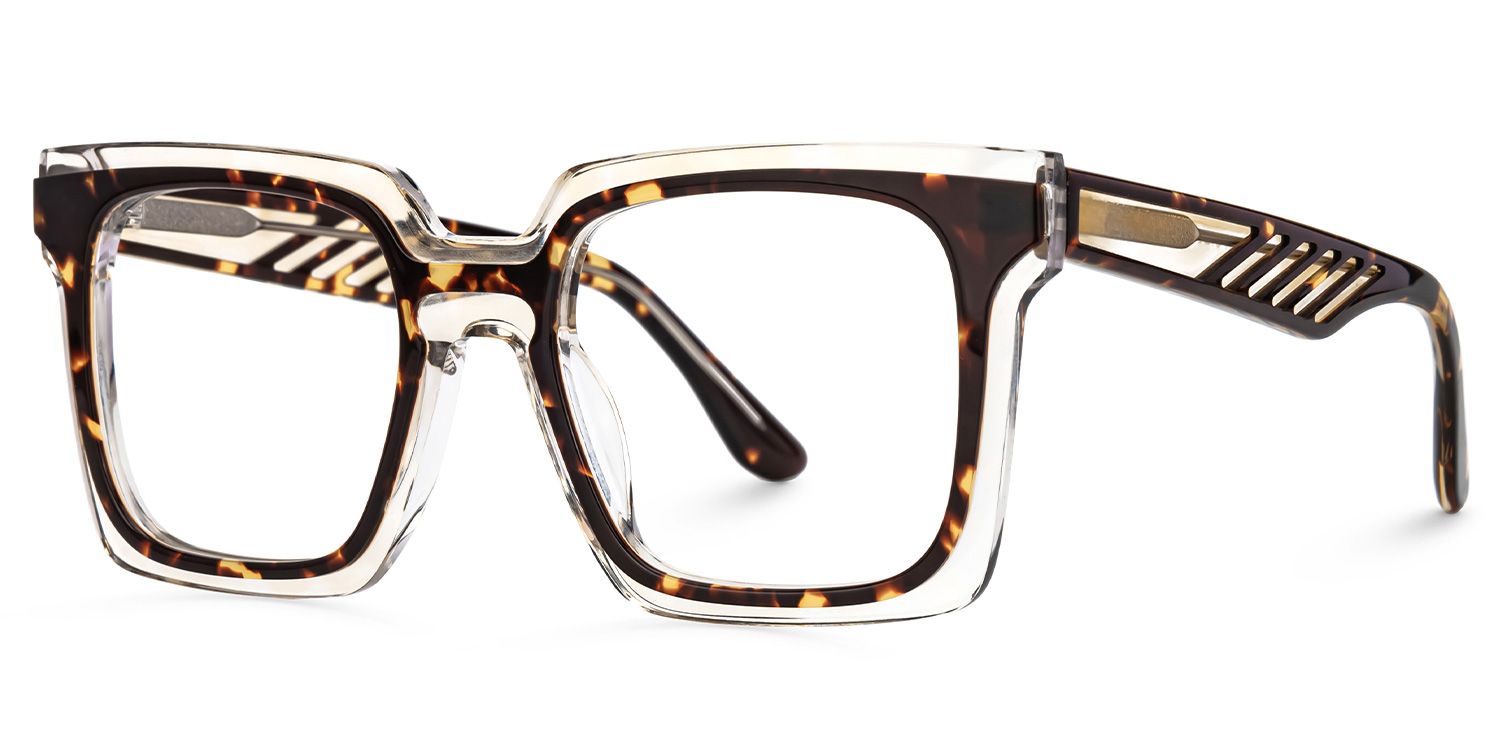 Fenicia - Square Tortoise Eyeglasses | Vooglam Front View