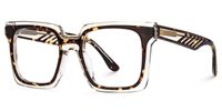 Fenicia - Square Tortoise Eyeglasses | Vooglam Front View