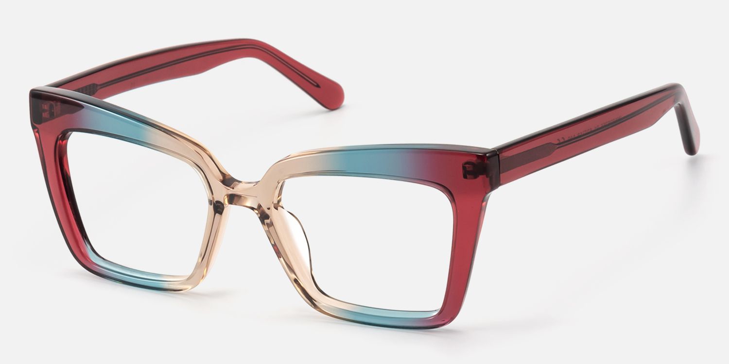 Galarza -  Vaporwave Vibe Gradient Red Eyeglasses | Vooglam Front View