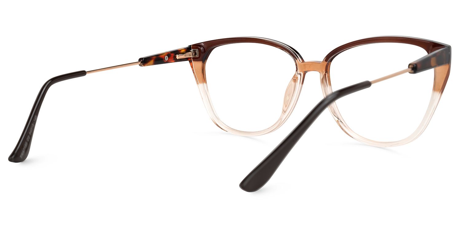 Eivor - Cat Eye Brown Eyeglasses | Vooglam Side View