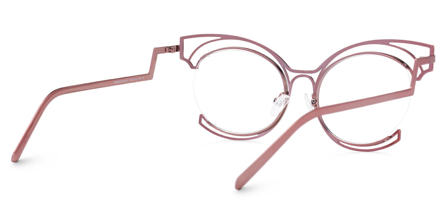 Maggie - Cat Eye Pink Eyeglasses | Vooglam Side View