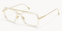 Alvira - Clear Aviator Glasses Gold Frame - 3