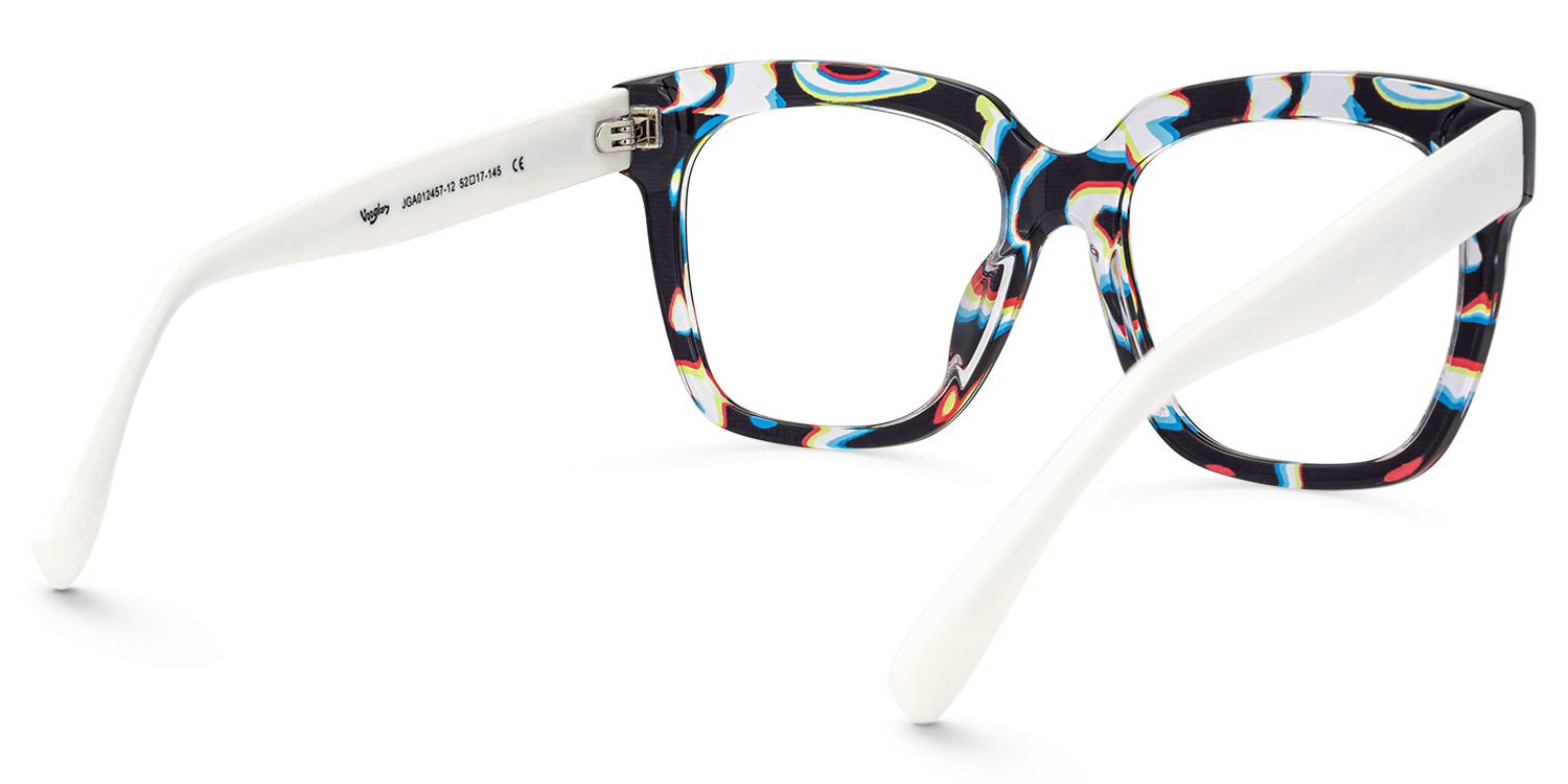 Martha - Square Multicolor Eyeglasses | Vooglam Side View