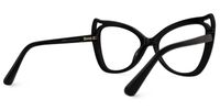 Bahadur - Cat Eye Black Eyeglasses | Vooglam Side View