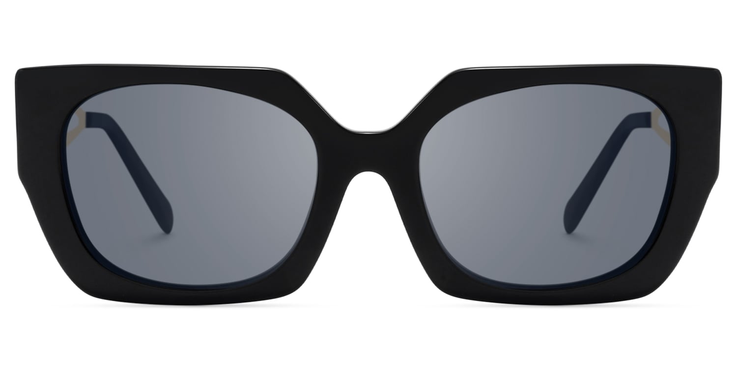 Titan - Rectangle Black Sunglasses - 1