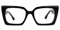 Denicia - Rectangle Black Eyeglasses | Vooglam Angle View