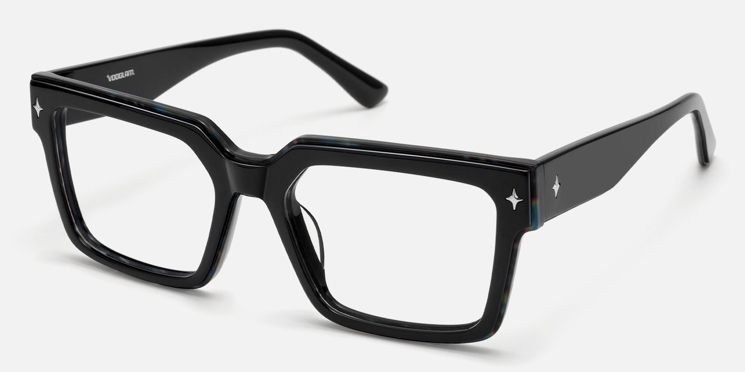 Havok - Rectangle Black Eyeglasses | Vooglam Front View