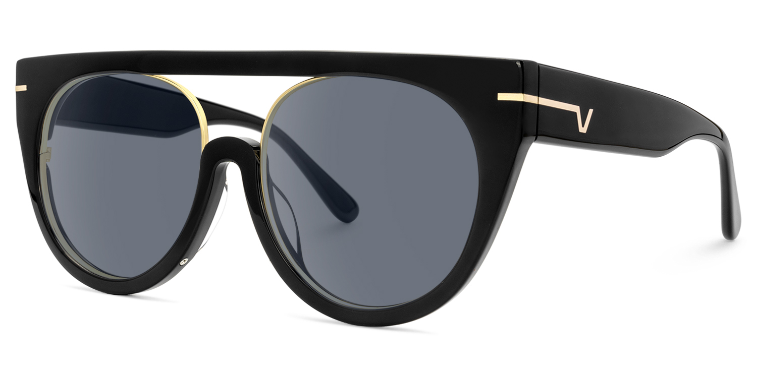 Patrice - Aviator Black Sunglasses - 3