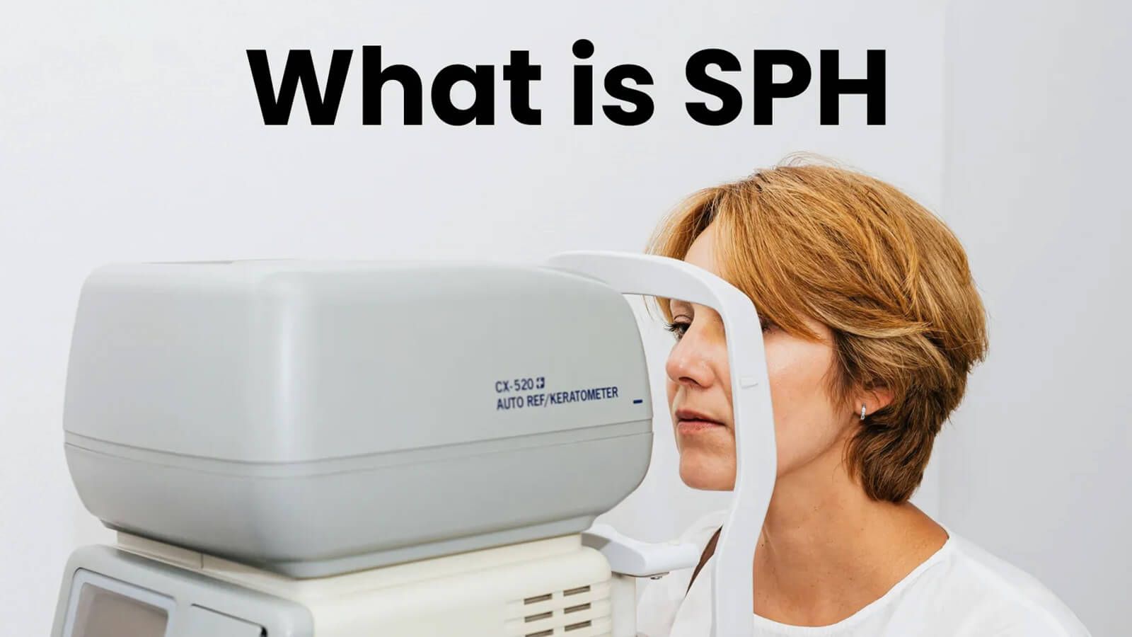 A woman receiving an optometric prescription