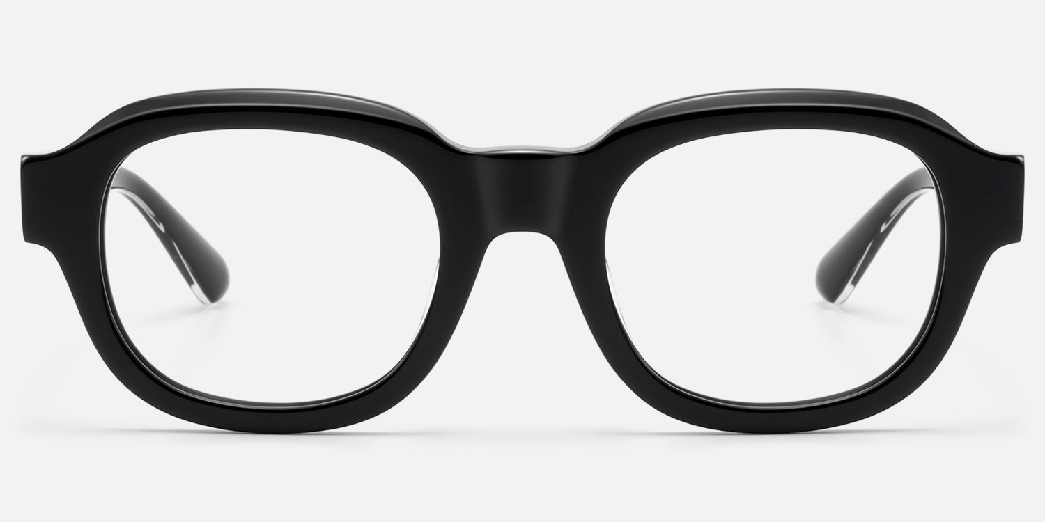 Eerie - Shiny Black Diamond Patterned Glasses | Vooglam Angle View