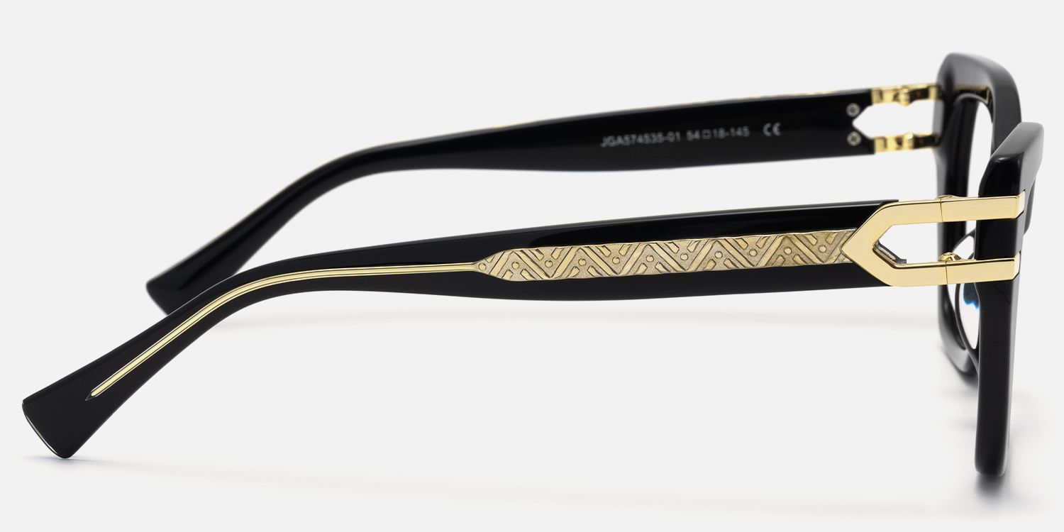 Warrior - Butterfly Black Eyeglasses | Vooglam Side View