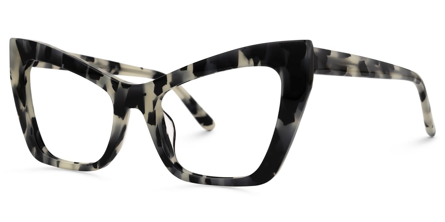 Bader - Cat Eye Grey/Tortoise Eyeglasses Eclectic Style | Vooglam Front View