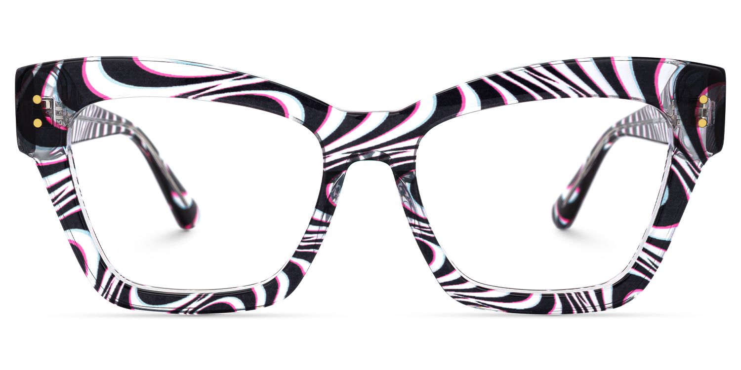 Vanna - Rectangle Animal Eyeglasses | Vooglam Angle View