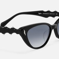 As If - Cat Eye Black Sunglasses | Vooglam Design Details