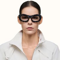 The Geologist - Geometric Black Eyeglasses | Vooglam On Model 1