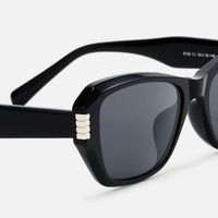 Flicker - Geometric Black Sunglasses | Vooglam Design Details