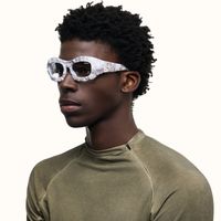 The Geologist - White Marble Rock Glasses | Vooglam On Model 4