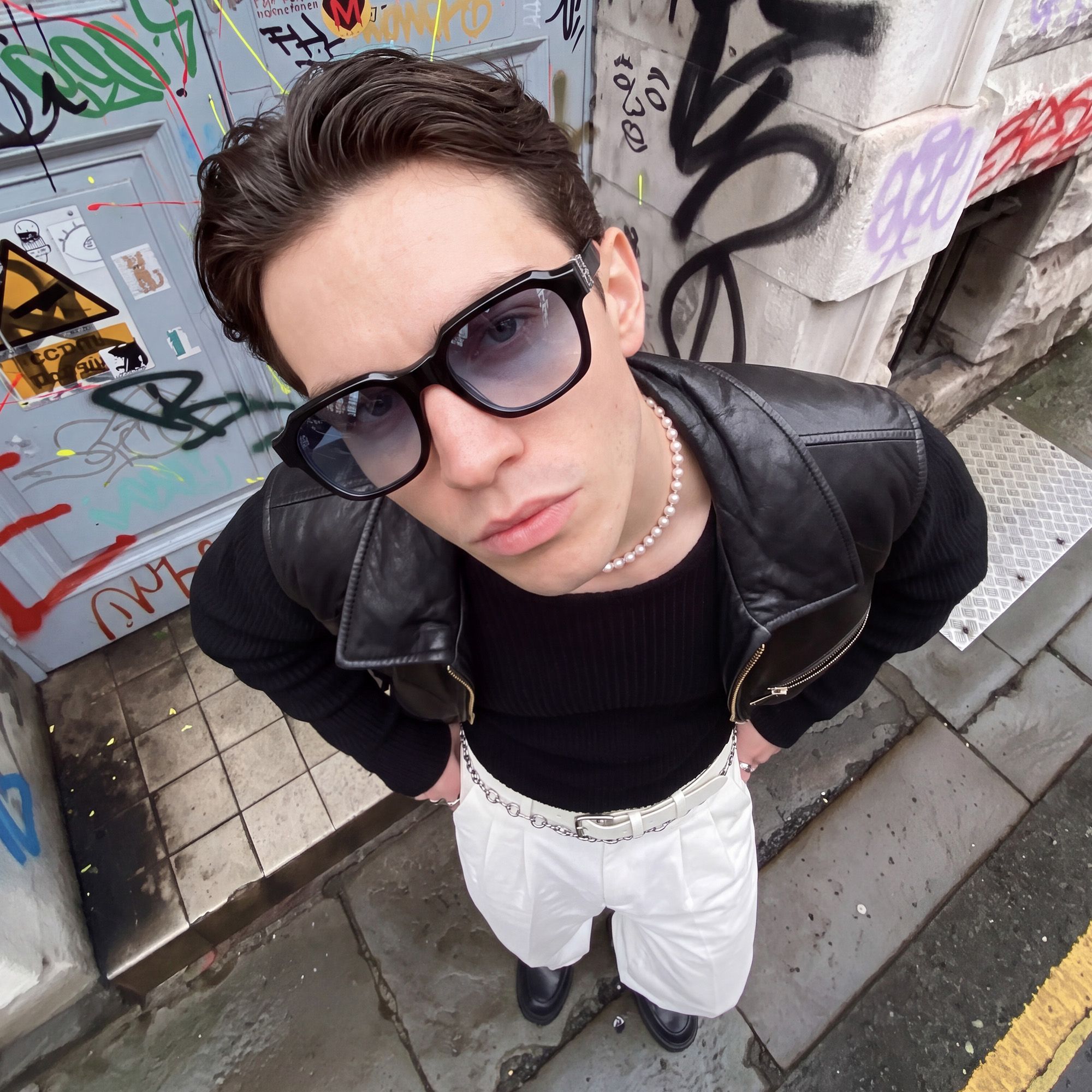 Vooglam Street Style in Real Life: Vernon - Olive Green Striped Gradient Sunglasses by Vooglam