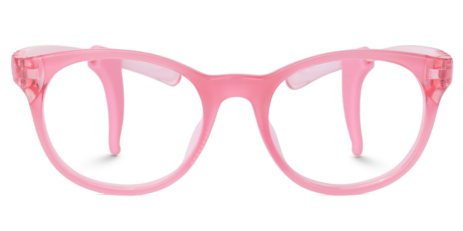 Eljah - Round Pink Kids Eyeglasses | Vooglam Angle View