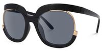 Fredia - Square Black Sunglasses | Vooglam Front View