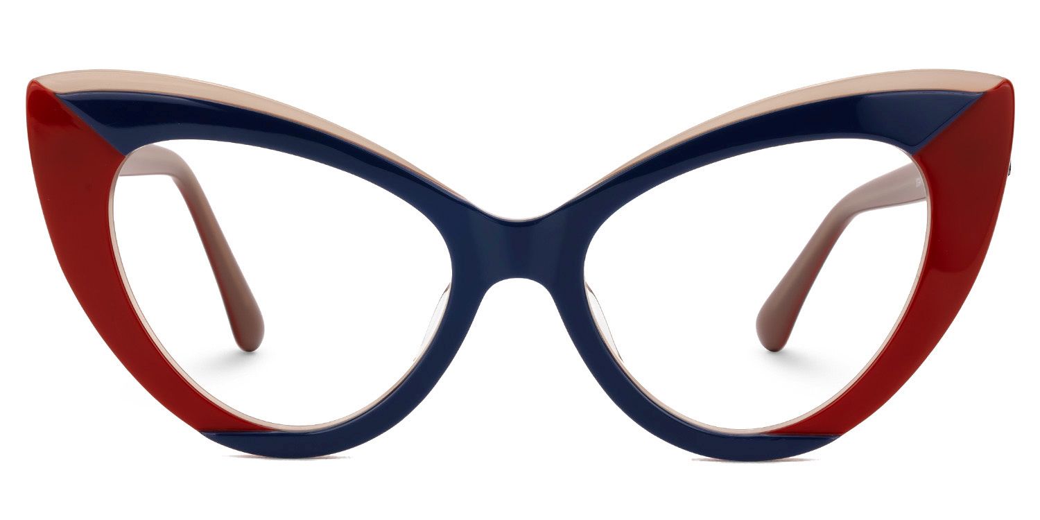 Darcie - Cat Eye Blue/Red Eyeglasses product detail 2