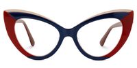 Darcie - Cat Eye Blue/Red Eyeglasses | Vooglam Angle View