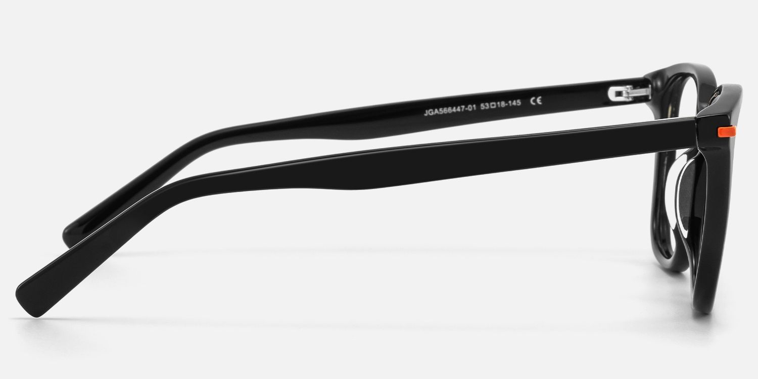 Holo - Square Black Eyeglasses | Vooglam Side View