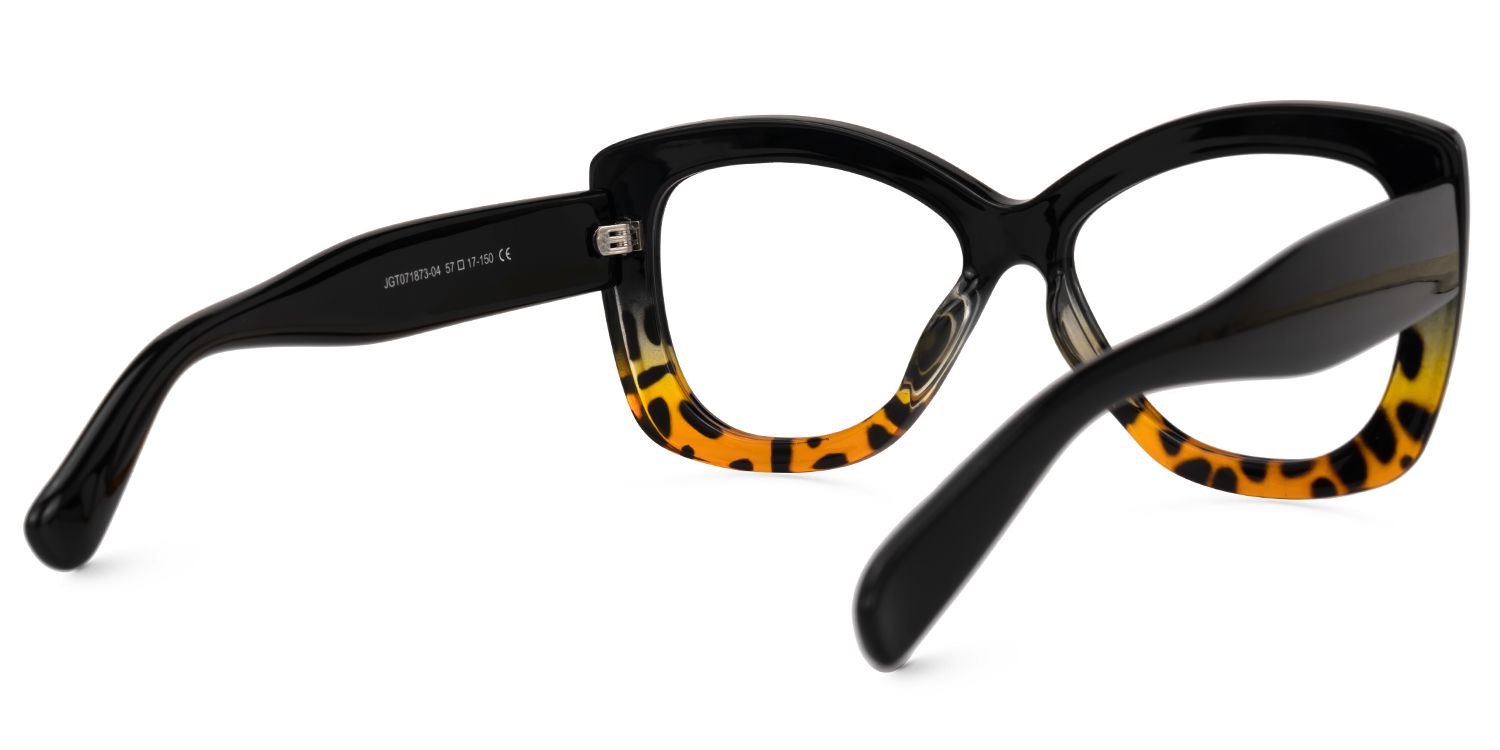 Undra - Butterfly Black/Tortoise Eyeglasses by Vooglam - Side View
