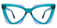 Deshawn - Cat Eye Blue/Purple Two-tone Eyeglasses | Vooglam Angle View