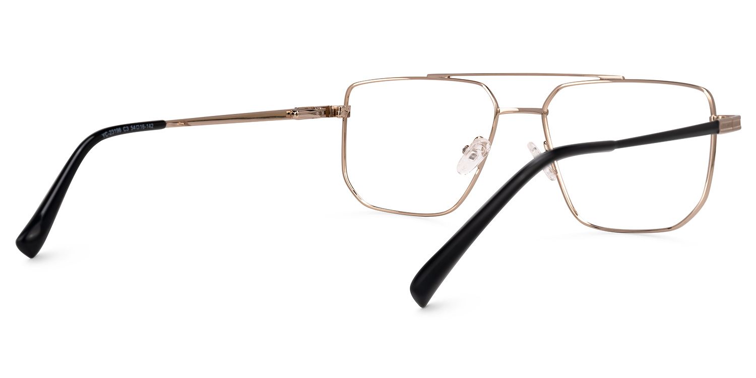 Einstein - Aviator Gold Eyeglasses | Vooglam Side View