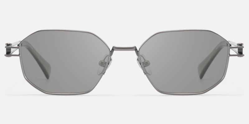 Loos - Light Gray Polygonal Oversized Sunglasses | Vooglam