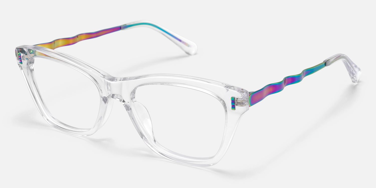 Hype - Square Transparent Eyeglasses | Vooglam Front View