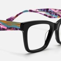 Vibranium - Rectangle Black Eyeglasses | Vooglam Design Details