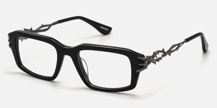 Vorpal - Dark Thorn Rectangle Black Glasses | Vooglam
