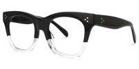 Carole - Rectangle Black/Crystal Eyeglasses | Vooglam Front View