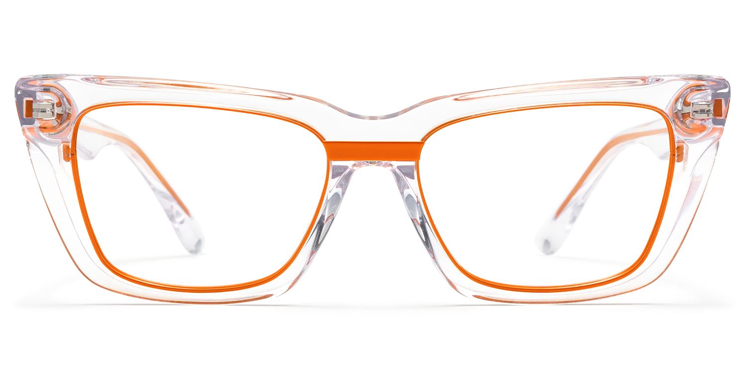Axiom - Rectangle Orange Eyeglasses | Vooglam Angle View