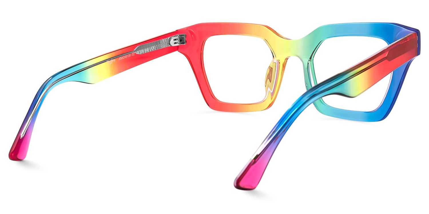 Haldis - Square Multicolor Eyeglasses | Vooglam Side View