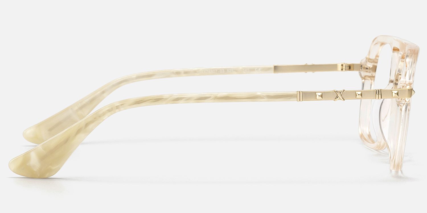 Marfa - Transparent Yellow Aviator Glasses | Vooglam Side View