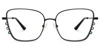 Hallam - Square Black Eyeglasses | Vooglam Angle View