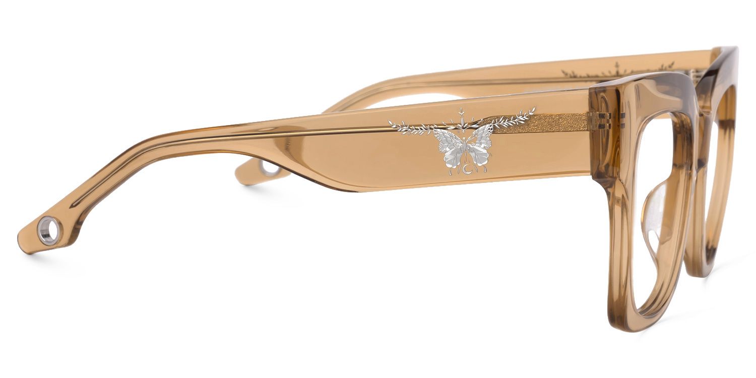 Egle - Square Champagne Eyeglasses | Vooglam 4