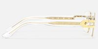Aurum - Crystal Rimless Rectangle Glasses | Vooglam Side View