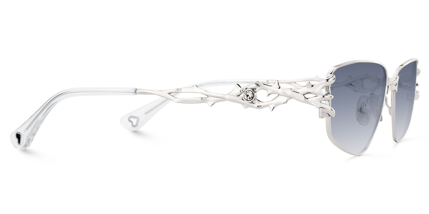 Spine - Geometric Silver Sunglasses