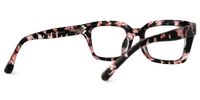 Issay - Rectangle Pink/Floral Eyeglasses | Vooglam Side View